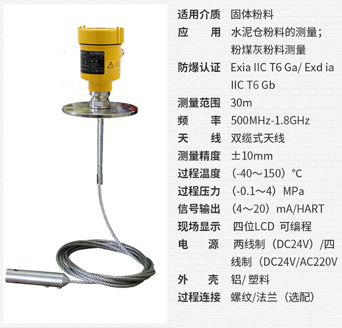 雷達液位變送器RD712技術參數(shù)表圖