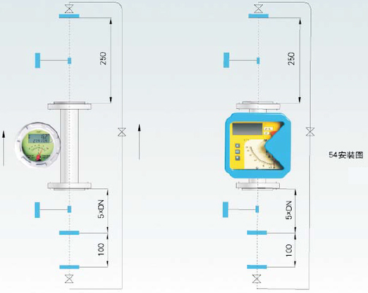 金屬轉子流量計54安裝圖