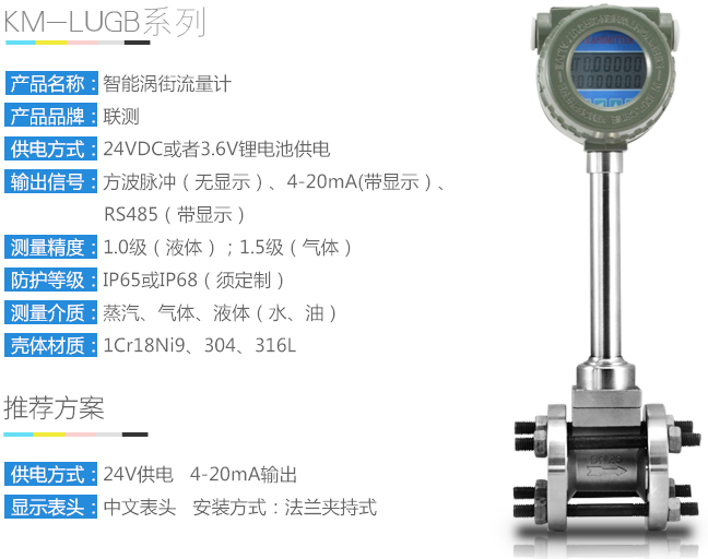 混合氣體流量計參數對照表