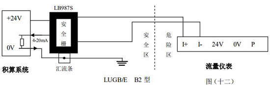 蒸汽預(yù)付費流量計本安防爆型接線圖二